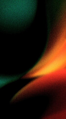 Wall Mural - dark green to bright orange to red abstract curvy grainy texture gradient background wallpaper