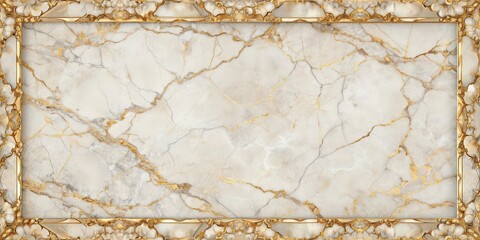 Wall Mural - Luxurious cracked marble texture frame background, perfect for adding a touch of elegance to any design project, marble