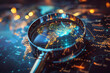 © Emanuel - Magnifier with world map element, global search concept, AI-enhanced
