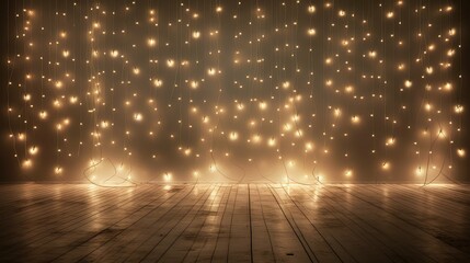 Wall Mural - dark string of lights graphic