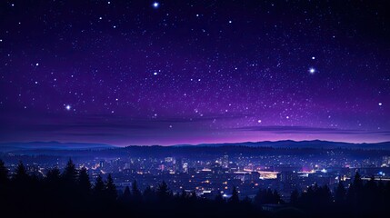 Canvas Print - twinkling starry background purple