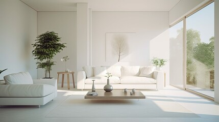 Wall Mural - airy house interior white