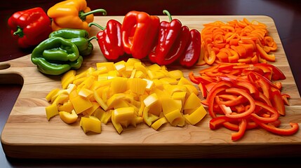 Canvas Print - appetizing red orange yellow peppers