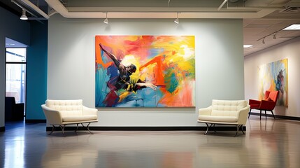 Canvas Print - movement blurred commercial interior painting