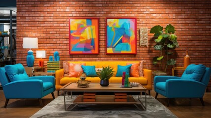 Wall Mural - bold modern brick interior