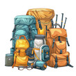 © Fokasu Art - A group of hiking gear items central arrangement for a website