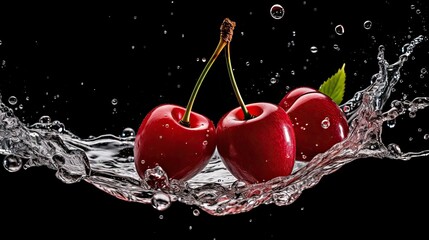 droplets one cherry background