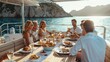 © Worawee - A group of people are enjoying a meal on a boat