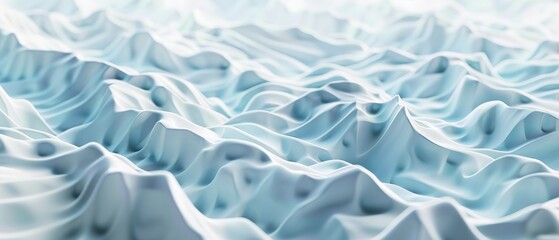 Panoramic close-up, high detail scan of abstract wave pattern material, Generative AI
