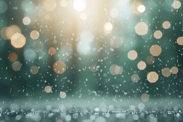 Wall Mural - a blurry image of raindrops falling on a wet surface