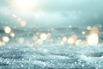Wall Mural - a blue ocean with a lot of glitter on the surface