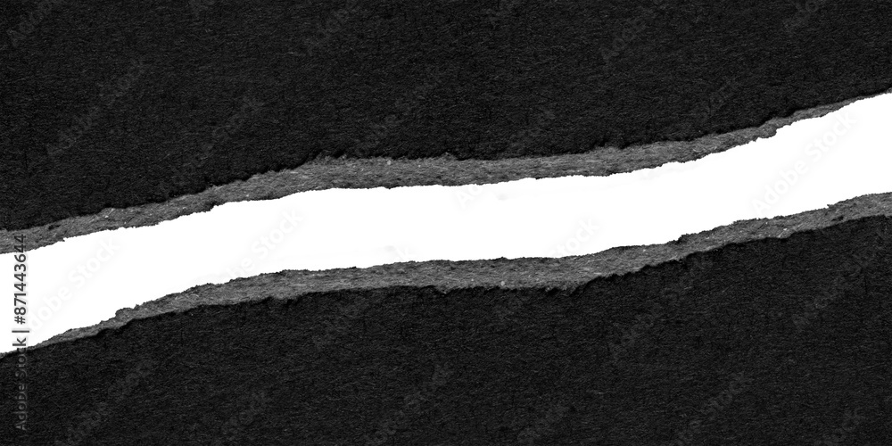 torn black pages with uneven texture edges. set of ripped black paper ...