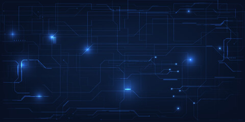 Canvas Print - abstract blue digital communication background.digital futuristic technology concepts.