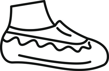 Poster - Line drawing of climbing shoes emphasizing the concept of outdoor sports and recreation