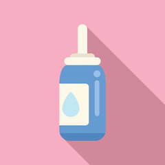 Canvas Print - Nasal spray bottle containing medicine for relieving allergy symptoms, depicted on a pink background with a long shadow