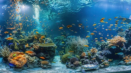 Wall Mural - Vibrant Underwater Paradise: A Glimpse into a Colorful Coral Reef