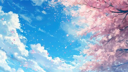 Sticker - Cherry blossom blooms under the blue sky