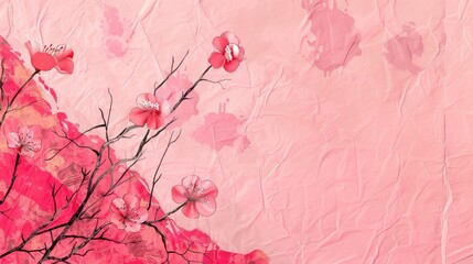 Wall Mural - Japanese paper with a pink background