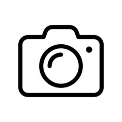 Wall Mural - Camera line icon isolated on white background.