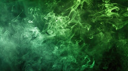 Wall Mural - Green smoke in abstract background