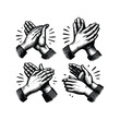 © Nurjen - hand drawn illustration of applause clapping hands. black and white clapping hand drawing illustration