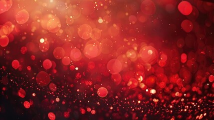 Wall Mural - Festive abstract red bokeh backdrop