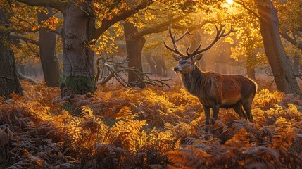 Poster - Majestic Deer in Golden Forest