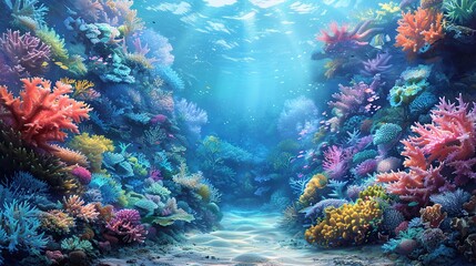 Sticker - Vibrant Coral Reef Underwater