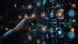 © Nova Sphere - Businessman is touching virtual error cross marks on a digital interface