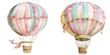 © Purichaya - Vintage watercolor hot air balloons in pastel colors, perfect for whimsical designs and children's illustrations.
