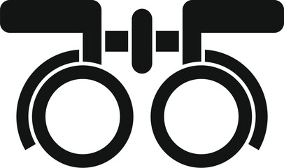 Sticker - Black icon of a trial frame, the testing device used by optometrists and ophthalmologists