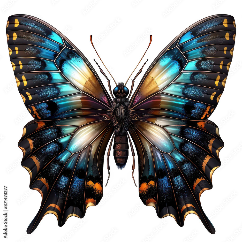 Vibrant butterfly with colorful, intricate wing patterns. Perfect for ...