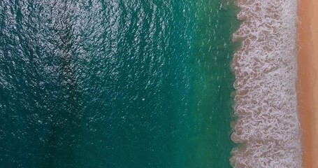 Sticker - Beautiful sea summer landscape, Waves sea water surface High quality video Bird's eye view