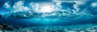 © john - water wave underwater blue ocean. wide panorama background.