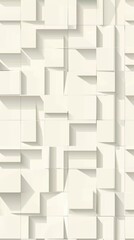 Wall Mural - White 3D Geometric Wallpaper Design With Shadows