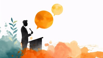 a business presentation, hand-drawn style, vibrant corporate speech