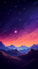 Wall Mural - mountains in the night