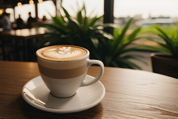 Cup of Latte Art Coffee