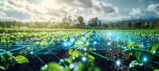 Intelligent digital agriculture technology through futuristic control of sensor data collection using artificial intelligence to monitor the quality of crop growth and harvest. 