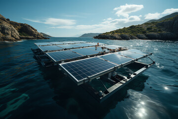 solar panels floating in the water
