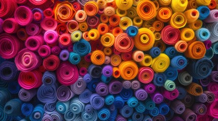 Poster - Texture of colorful felt arrangement captured in a photograph