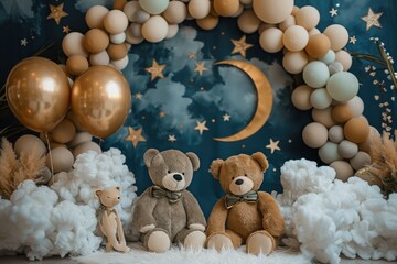 Wall Mural - Room with bear decorate for kid. wallpaper background