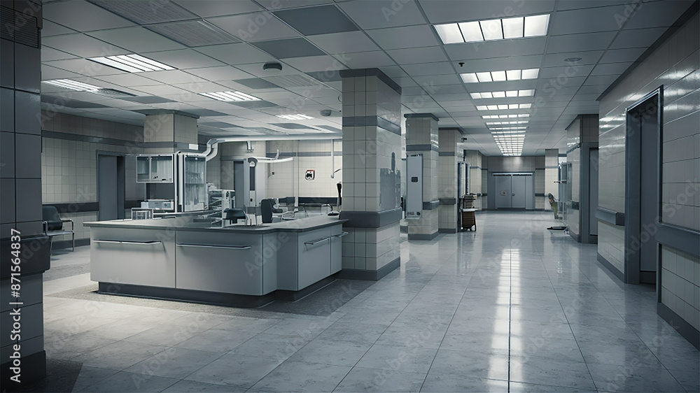 A hospital room with digital health monitoring devices