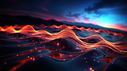Poster - Glowing lines symbolizing AI innovation