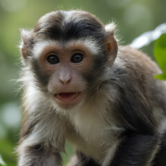 Wall Mural - a monkey with a very big smile on its face