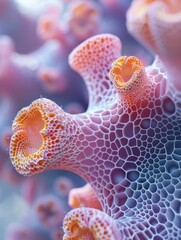 Wall Mural - A close-up image of a coral reef. AI.