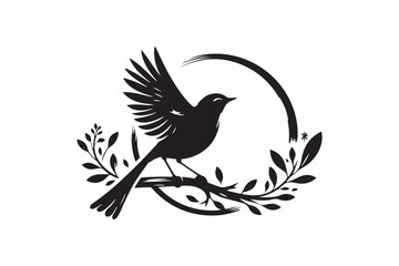 Wall Mural - Bird silhouette vector illustration.