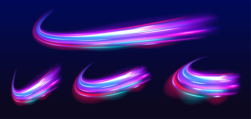 Wall Mural - creative vector illustration of flying cosmic meteor, planetoid, comet, fireball isolated on transpa