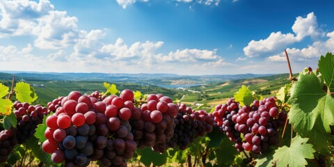 Wall Mural - Vineyard Landscape with Grapes