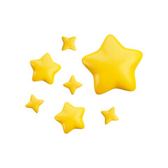 Wall Mural - vector 3d gold sparkling star composition on white background. cute realistic cartoon 3d starry conc